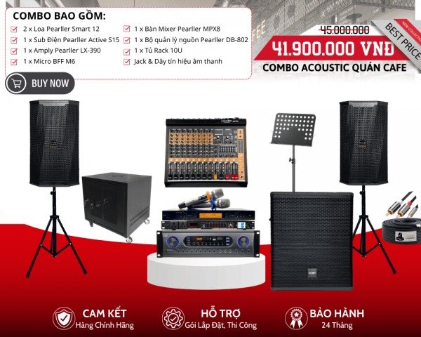 Dàn Âm Thanh Quán Cafe Acoustic - Loa Full Pearller Smart 12Pro