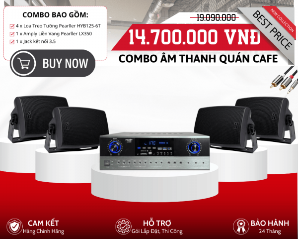 Bộ 4 Loa Cho Quán Cafe Treo Tường - Pearller HYB125-6T