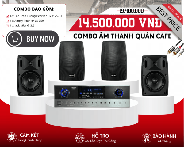 Bộ 4 Loa Cho Quán Cafe Treo Tường - Pearller HYB125-6T