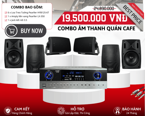 Loa Treo Tường Cho Quán Cafe Three O Clock - Bộ 6 Loa Pearller HYB125-6T