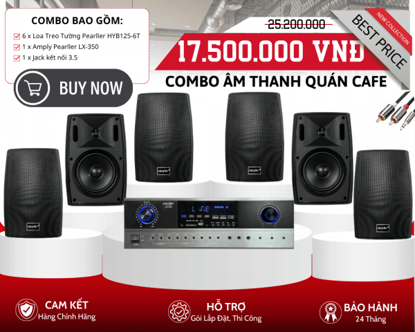 Loa Treo Tường Cho Quán Cafe Three O Clock - Bộ 6 Loa Pearller HYB125-6T