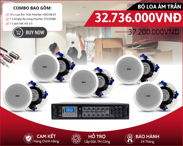 Dàn Loa Âm Trần Nghe Nhạc Hay - Bộ 10 Loa Pearller HSR108-6T