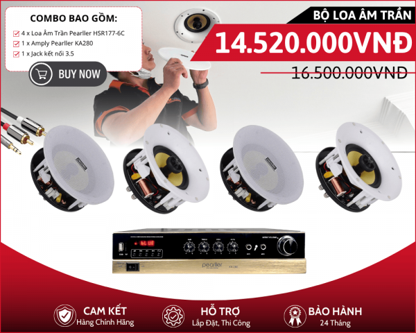 Bộ Loa Âm Trần Pearller - 4 Loa Pearller HSR177-6C