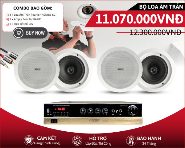 Dàn Loa Âm Trần Nghe Nhạc - 4 Loa Pearller HSR182-6T