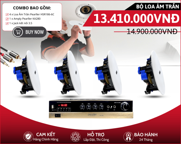 Bộ 4 Loa Âm Trần Pearller HSR186-6C | Nghe Nhạc Nền Hay