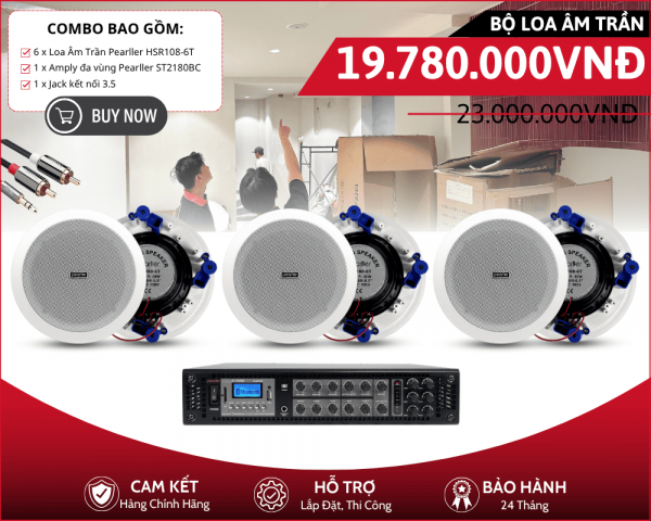 Dàn Loa Âm Trần Pearller - Bộ 6 Loa Pearller HSR108-6T