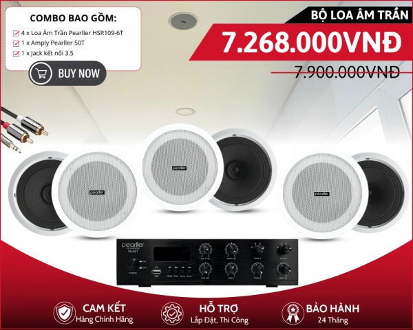 Dàn Loa Âm Trần Pearller - Bộ 6 Loa Pearller HSR109-6T
