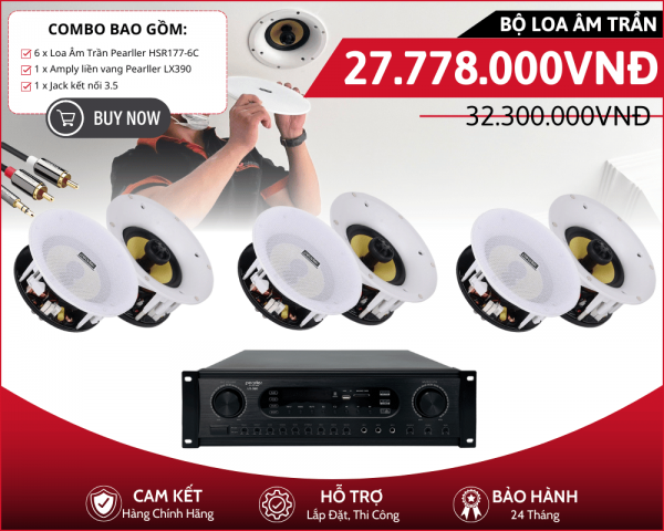 Bộ Loa Âm Trần Cao Cấp - Combo 6 Loa Pearller HSR177-6C