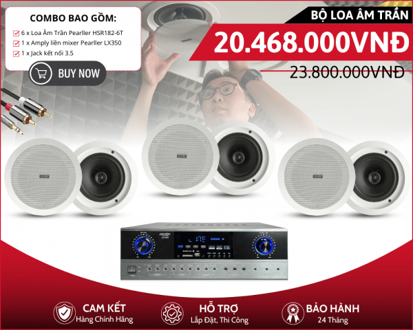 Bộ Loa Âm Trần Nghe Nhạc - 6 Loa Pearller HSR182-6T