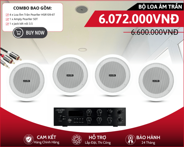 Bộ Loa Âm Trần Nghe Nhạc Hay - 4 Loa Pearller HSR109-6T