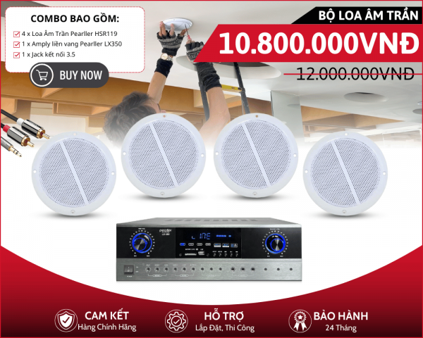 Bộ Loa Âm Trần Nhỏ Gọn Nghe Nhạc Hay - 4 Loa Pearller HSR119