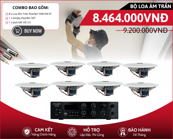 Dàn Loa Âm Trần Nghe Nhạc - 8 Loa Pearller HSR109-5T