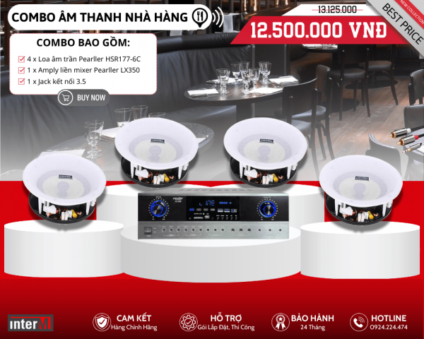 Bộ 4 loa âm trần cho nhà hàng- Pearller HSR177-6C