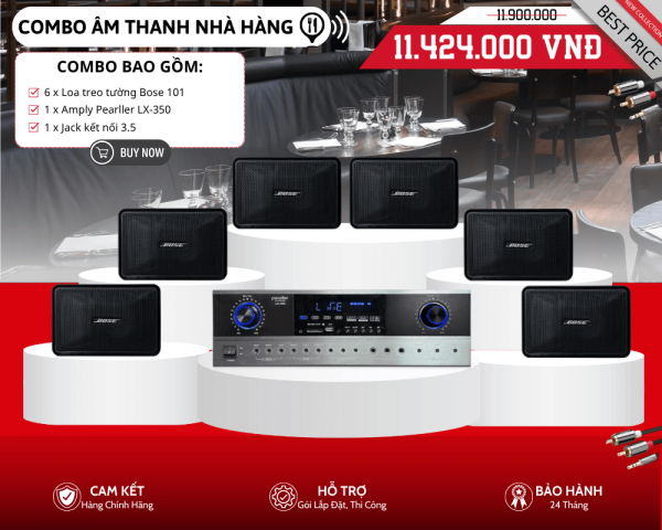Dàn 6 Loa Treo Tường Bose 101 Cho Nhà Hàng