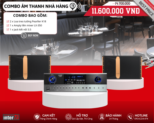 Bộ Loa Treo Tường Cho Nhà Hàng Không Gian Nhỏ - Pearller K18