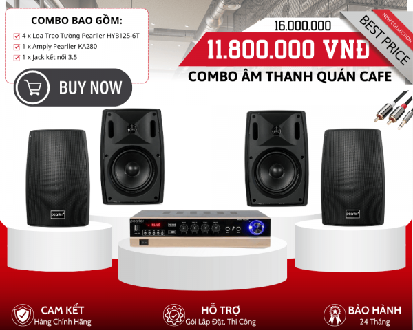 Loa Treo Tường Cho Quán Cafe - Bộ 4 Loa Prearller HYB125-6T