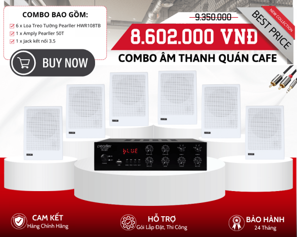 Bộ Loa Quán Cafe Giá Rẻ Pearller HWR108TB