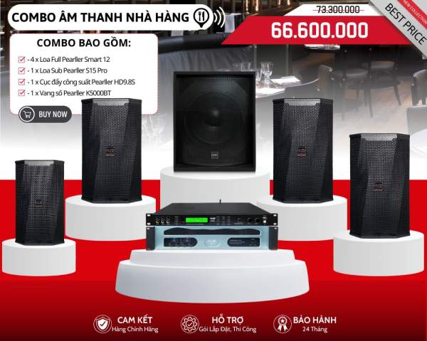 Dàn loa công suất lớn cho nhà hàng Pearller Smart 12