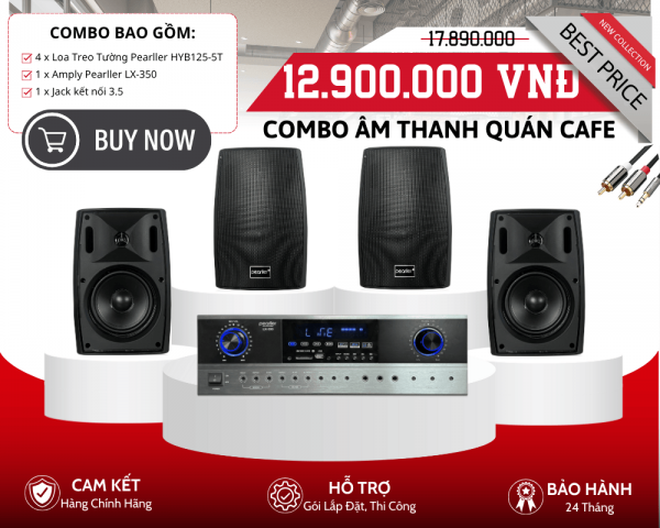 Bộ Loa Treo Tường Cho Quán Cafe - 4 Loa Pearller HYB125-5T