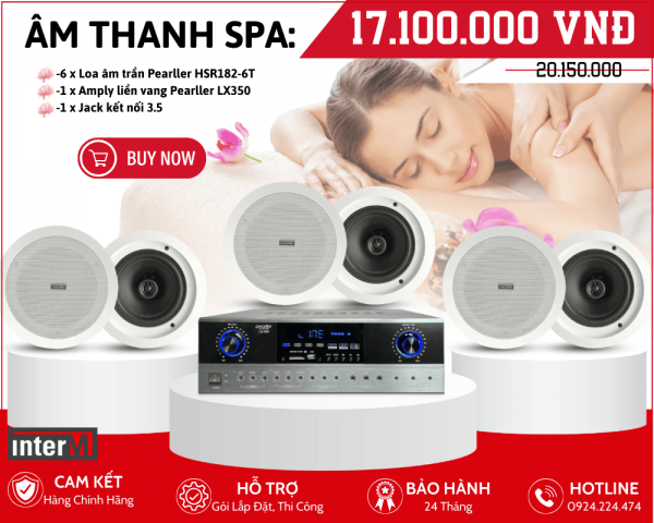 Dàn Âm Thanh Cho Spa - Bộ 6 Loa Âm Trần Pearller HSR182-6T