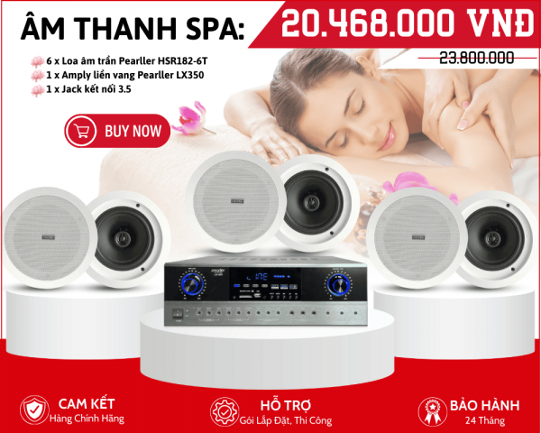 Dàn Âm Thanh Cho Spa - Bộ 6 Loa Âm Trần Pearller HSR182-6T