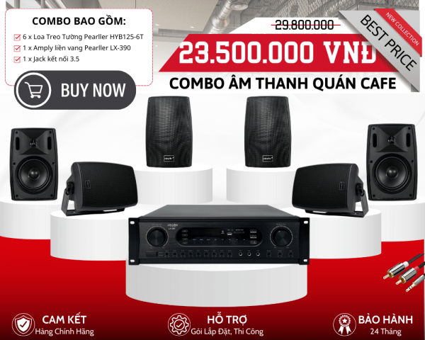 Dàn Loa Treo Tường Quán Cafe - 6 Loa Pearller HYB125-6T