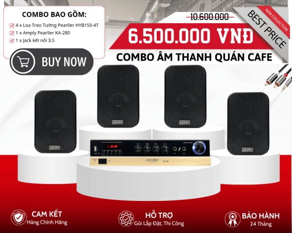 Loa Treo Tường Cho Quán Cafe - Bộ Loa Pearller HYB150-4T