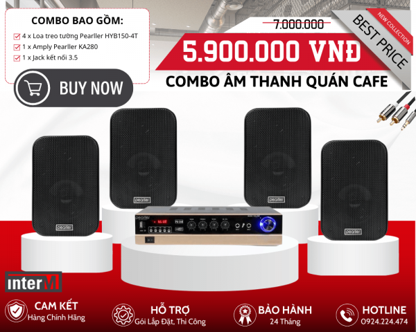 Loa Treo Tường Cho Quán Cafe - Bộ Loa Pearller HYB150-4T