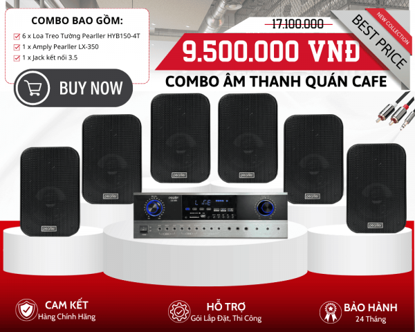 Bộ Loa Treo Tường Quán Cafe - 6 Loa Pearller HYB150-4T