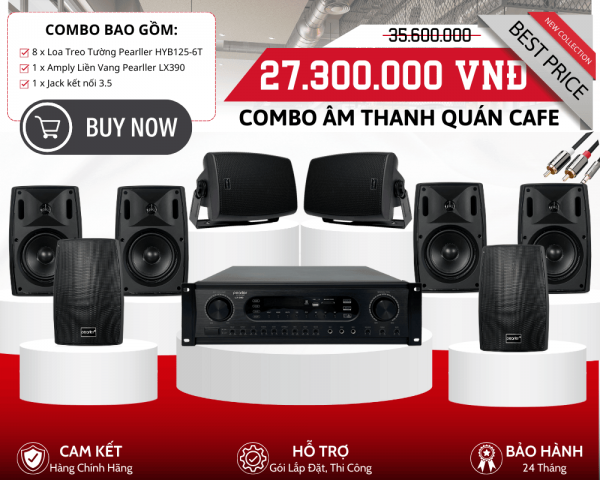 Bộ Loa Treo Tường Quán Cafe - 8 Loa Pearller HYB125-6T