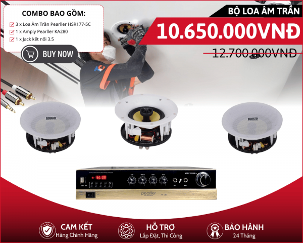 Bộ Loa Âm Trần Cho Spa - Bộ 3 Loa Pearller HSR177-5C