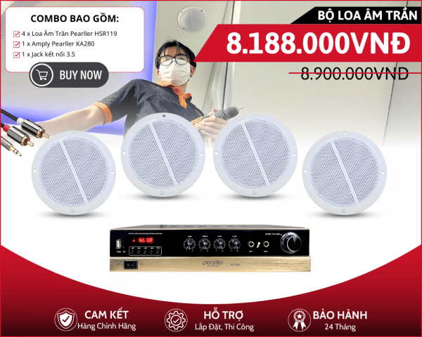 Bộ Loa Âm Trần Pearller HSR119 - Bộ Loa Âm Trần Cho Spa
