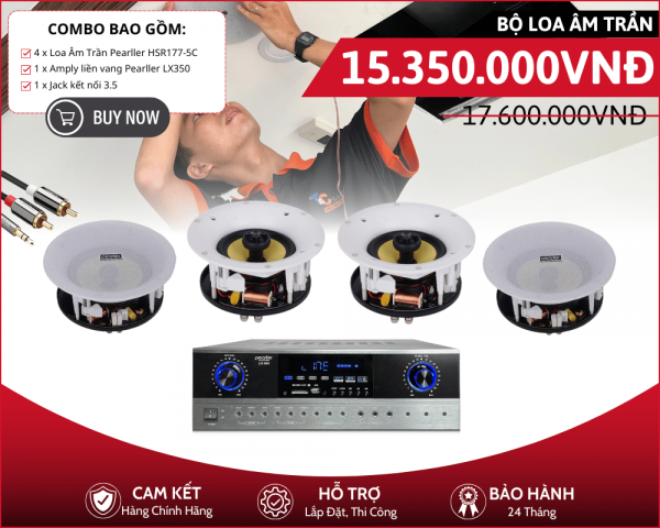 Bộ Loa Âm Trần Nghe Nhạc Background - 4 Loa Pearller HSR177-5C