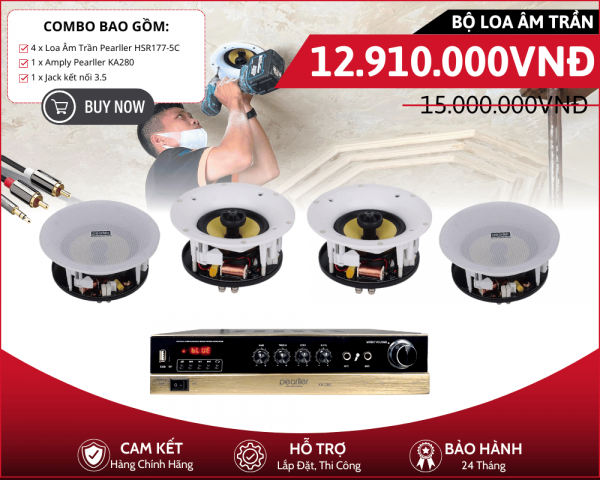 Dàn 4 Loa Âm Trần Nghe Nhạc Nền - Pearller HSR177-5C
