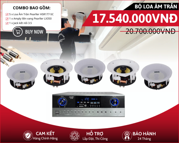 Hệ Thống Loa Âm Trần Pearller HSR177-5C - 5 Loa Công Suất 30W