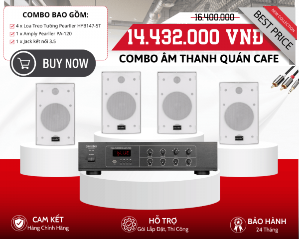 Bộ 4 Loa Nghe Nhạc Nền Quán Cafe Pearller HYB147-5T