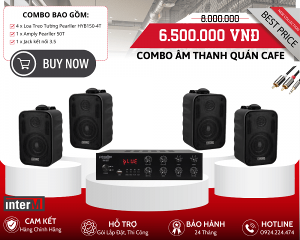 Loa Treo Tường Nhỏ Gọn Cho Quán Cafe - Bộ Loa Pearller HYB150-4T