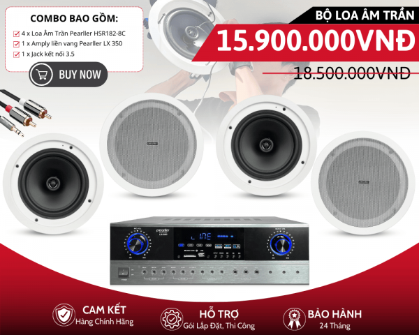 Bộ 4 Loa Âm Trần Âm Bass Hay | Pearller HSR182-8C