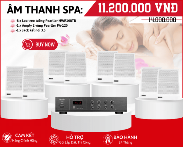 Bộ 8 Loa Nghe Nhạc Cho Spa - Pearller HWR108TB