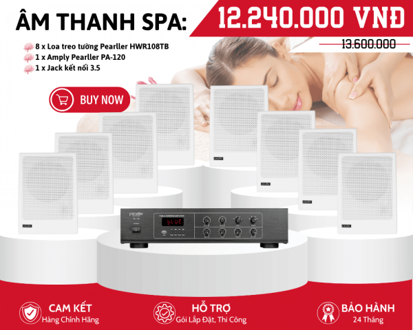 Bộ 8 Loa Nghe Nhạc Cho Spa - Pearller HWR108TB