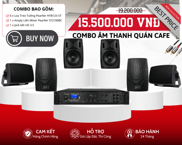 Bộ 6 Loa Treo Tường Nhỏ Gọn Cho Quán Cafe - Loa Pearller HYB125-5T