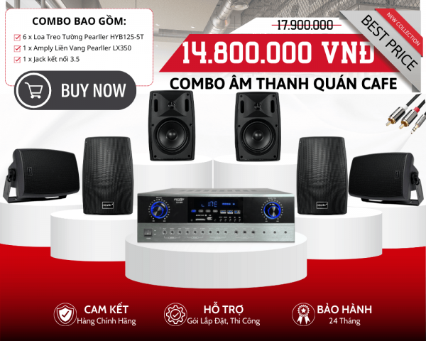 Dàn Loa Treo Tường Cho Quán Cafe Nhỏ Gọn - 6 Loa Pearller HYB125-5T
