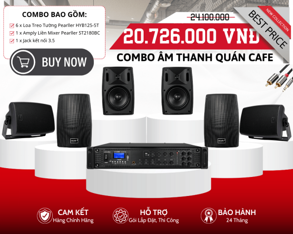 Bộ 6 Loa Treo Tường Nhỏ Gọn Cho Quán Cafe - Loa Pearller HYB125-5T