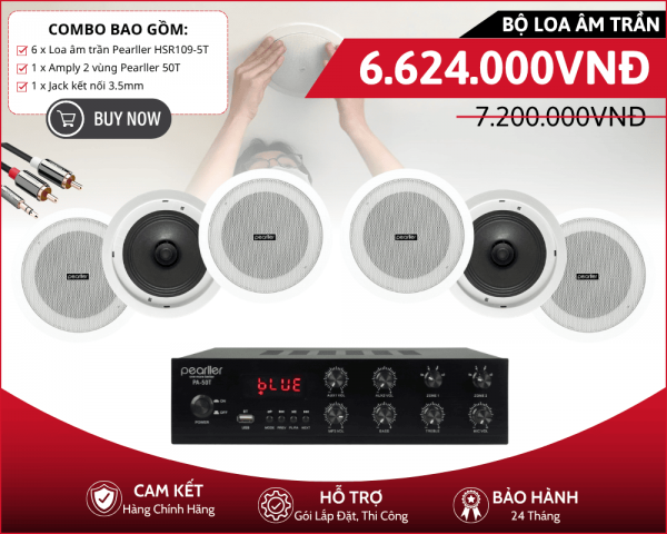 Loa Âm Trần Giá Rẻ Nghe Nhạc Nền | 6 Loa Pearller HSR109-5T