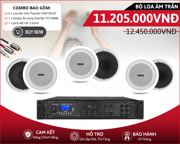 Dàn Loa Âm Trần Pearller HSR109-6T | 6 Loa Công Suất 10W