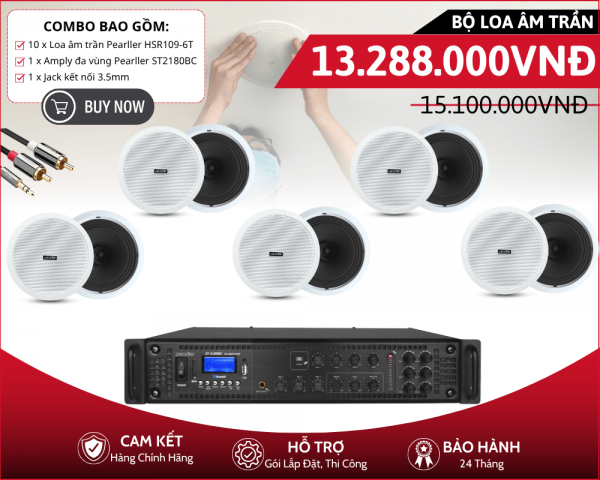 Dàn 10 Loa Âm Trần Pearller Giá Rẻ | Pearller HSR109-6T