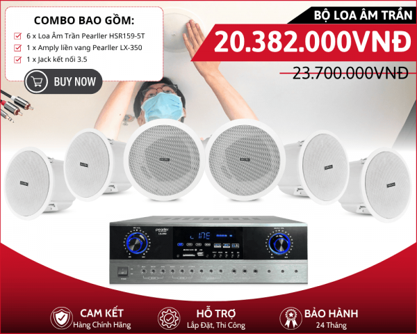 Dàn 6 Loa Âm Trần Pearller HSR159-5T - Phát Nhạc Nền Hay