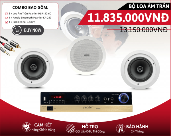 Combo Loa Âm Trần Nghe Nhạc Hay | 3 Loa Pearller HSR182-6C
