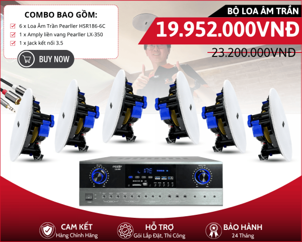 Combo Loa Âm Trần Nghe Nhạc Âm Bass Hay | 6 Loa Pearller HSR186-6C