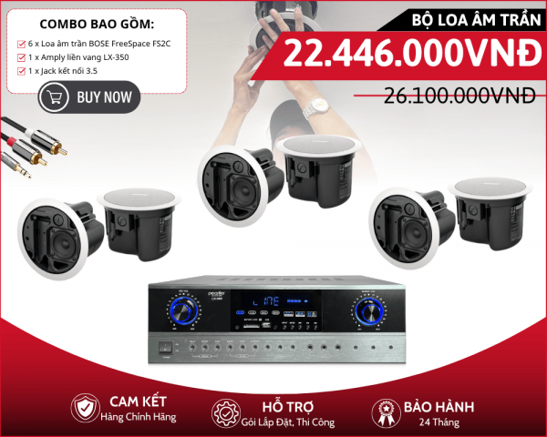 Bộ 6 Loa Âm Trần Bose Freespace FS2C Nghe Nhạc Nền